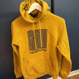 The North Face, Yellow Pullover Hoodie with Black Detail, Men’s Small
